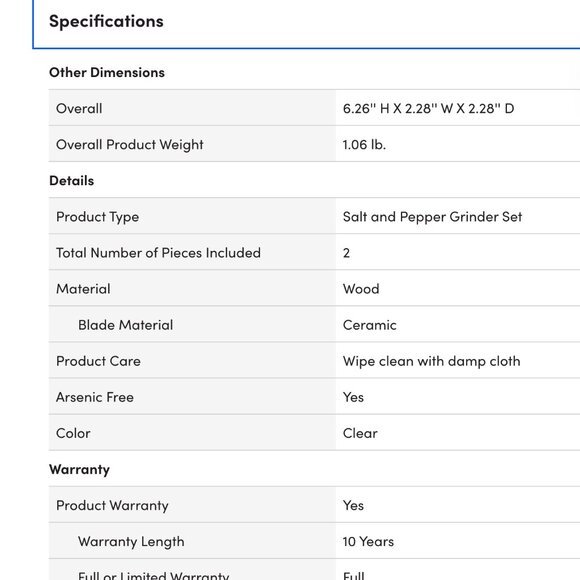 Cole & Mason 6.5" Beech Wood Salt and Pepper Mill Set - Picture 6 of 6